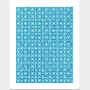 Frosty Floral Plaid Posters and Art